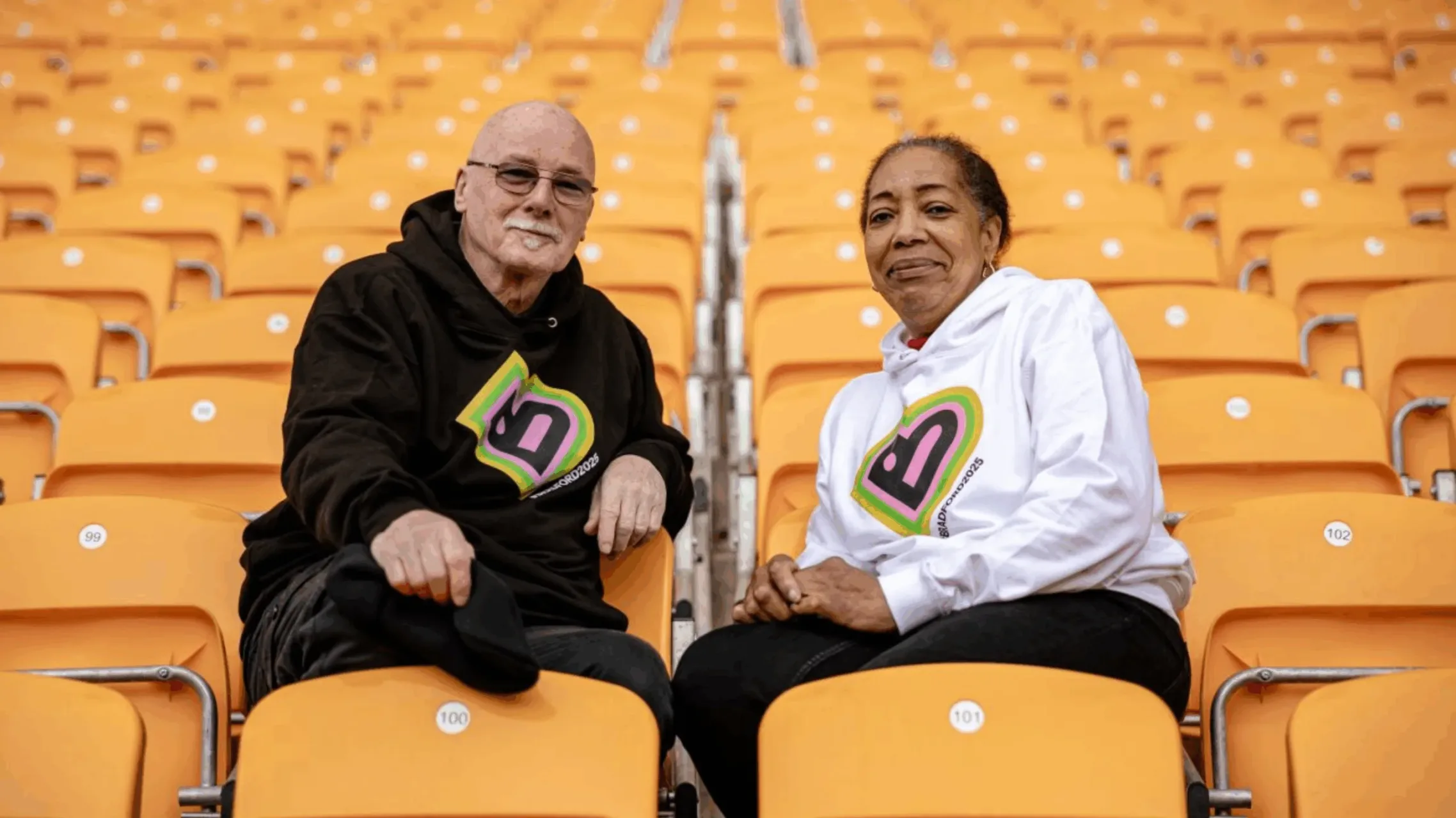 Bradford volunteers pictured in a stadium