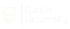 Curtin University white logo