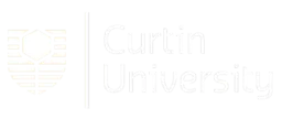 Curtin University white logo