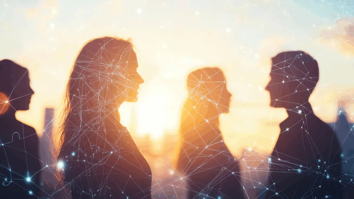 people connecting through structures