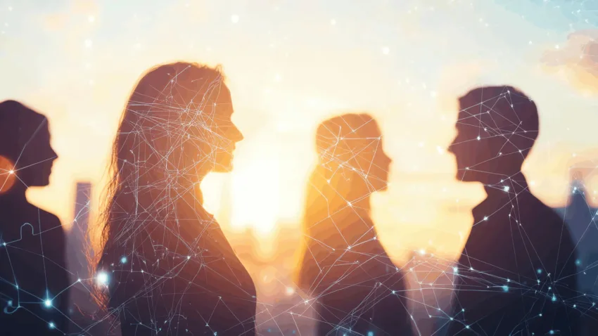 people connecting through structures