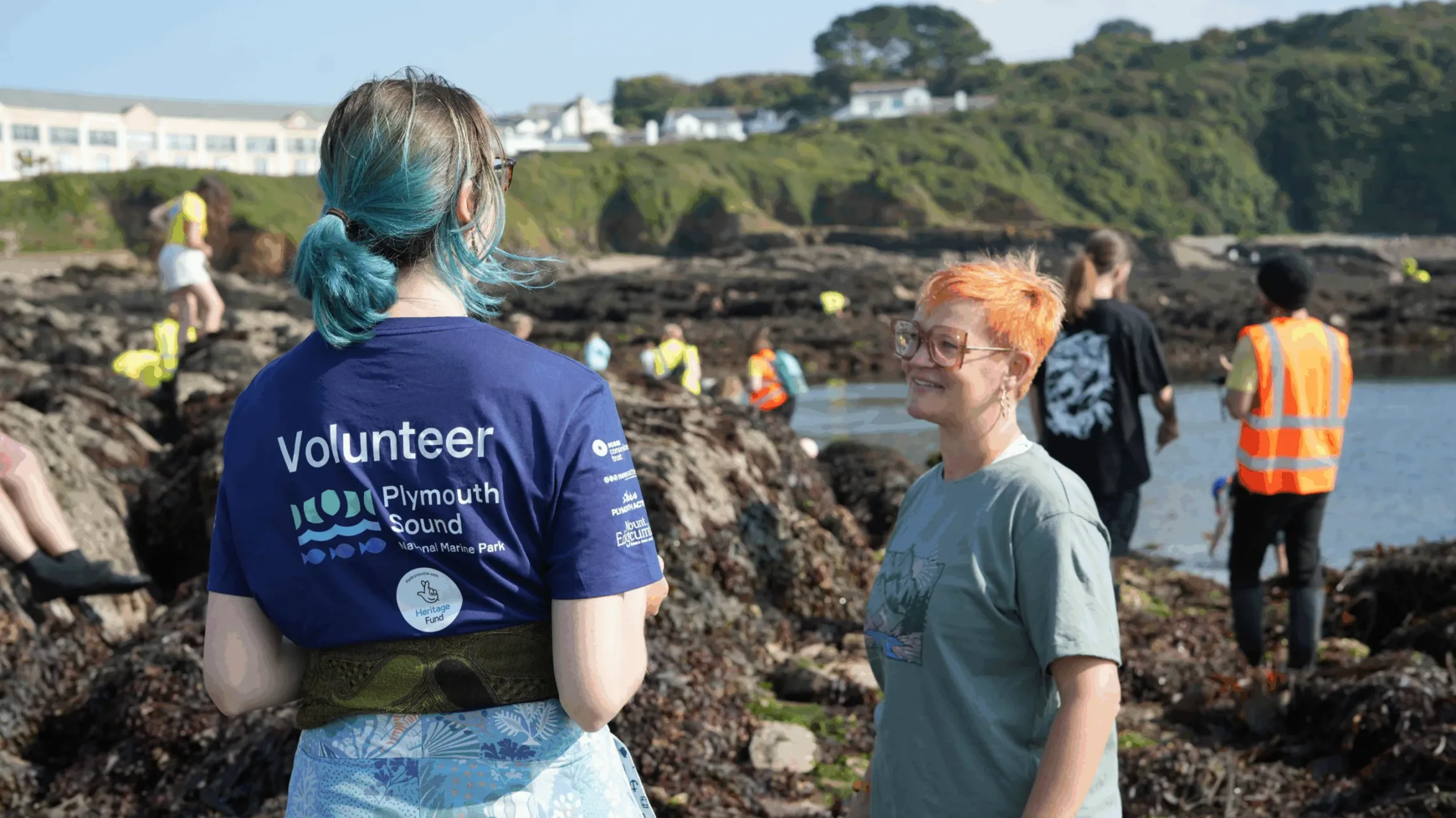 Plymouth Sound National Marine Park volunteers on site