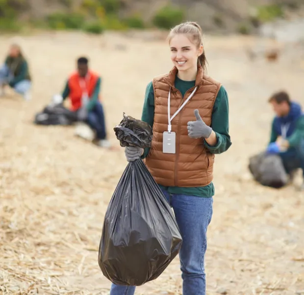 Happy volunteer