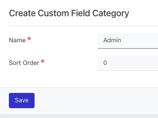 Create Custom Field Category