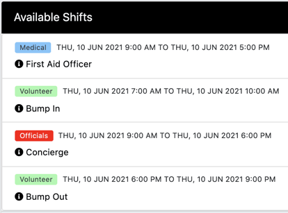 Highlighted shifts