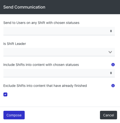 Popout for Communication Options