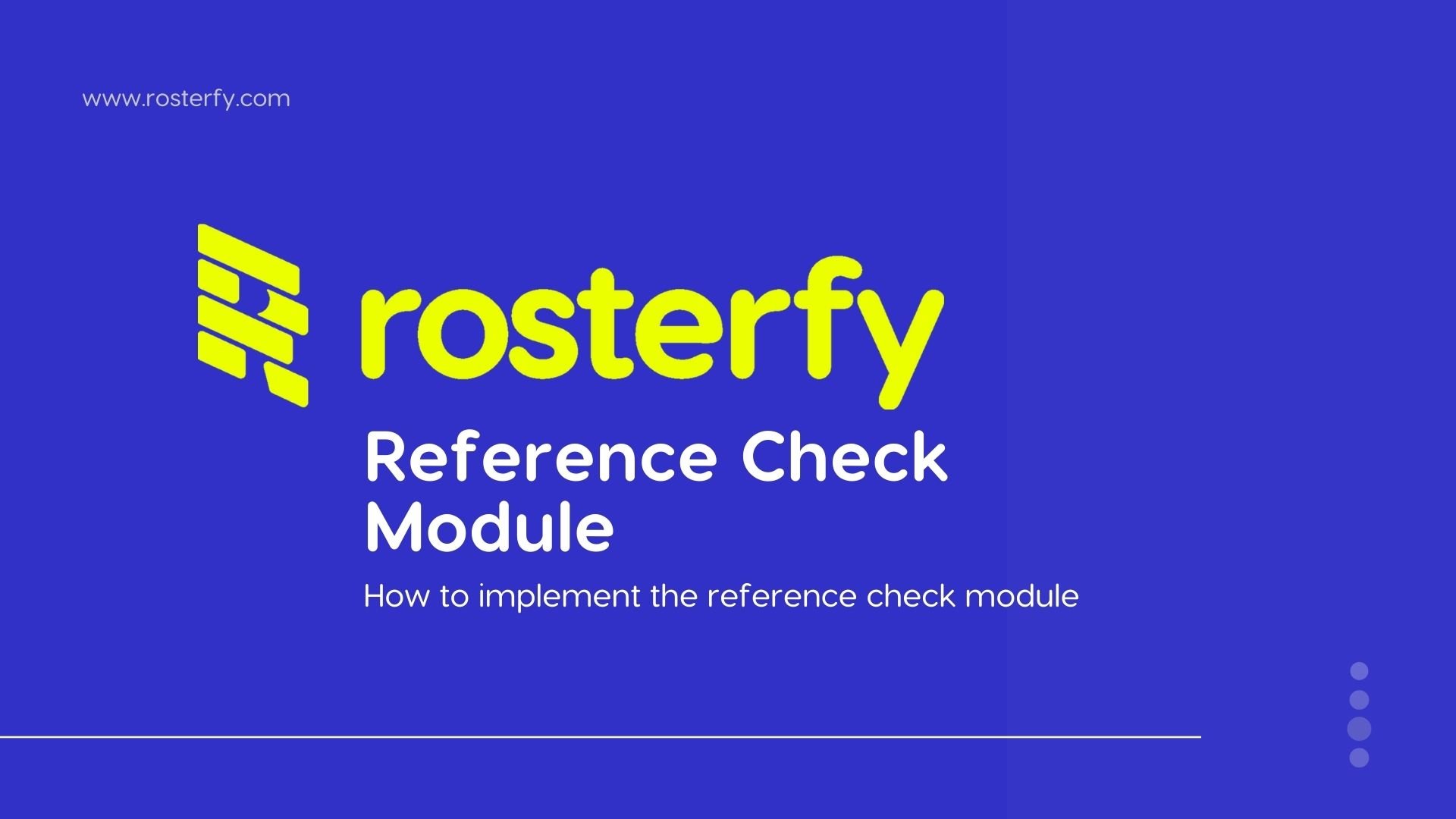 Reference Check Module Reference Check Module