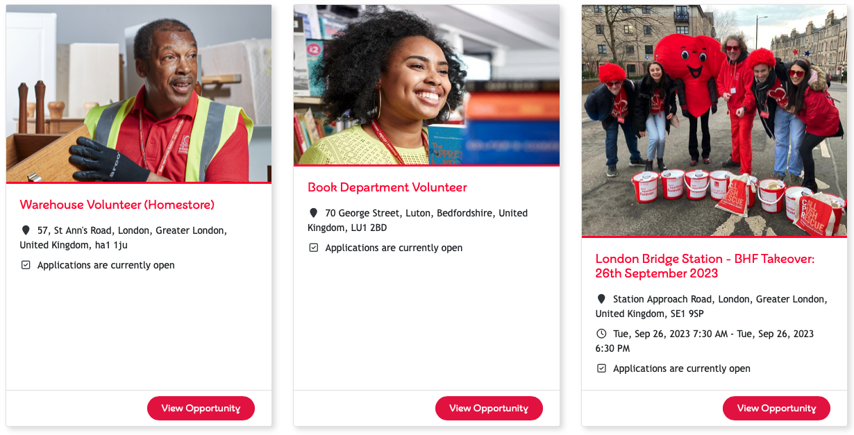 British Heart Foundation Volunteer Portal