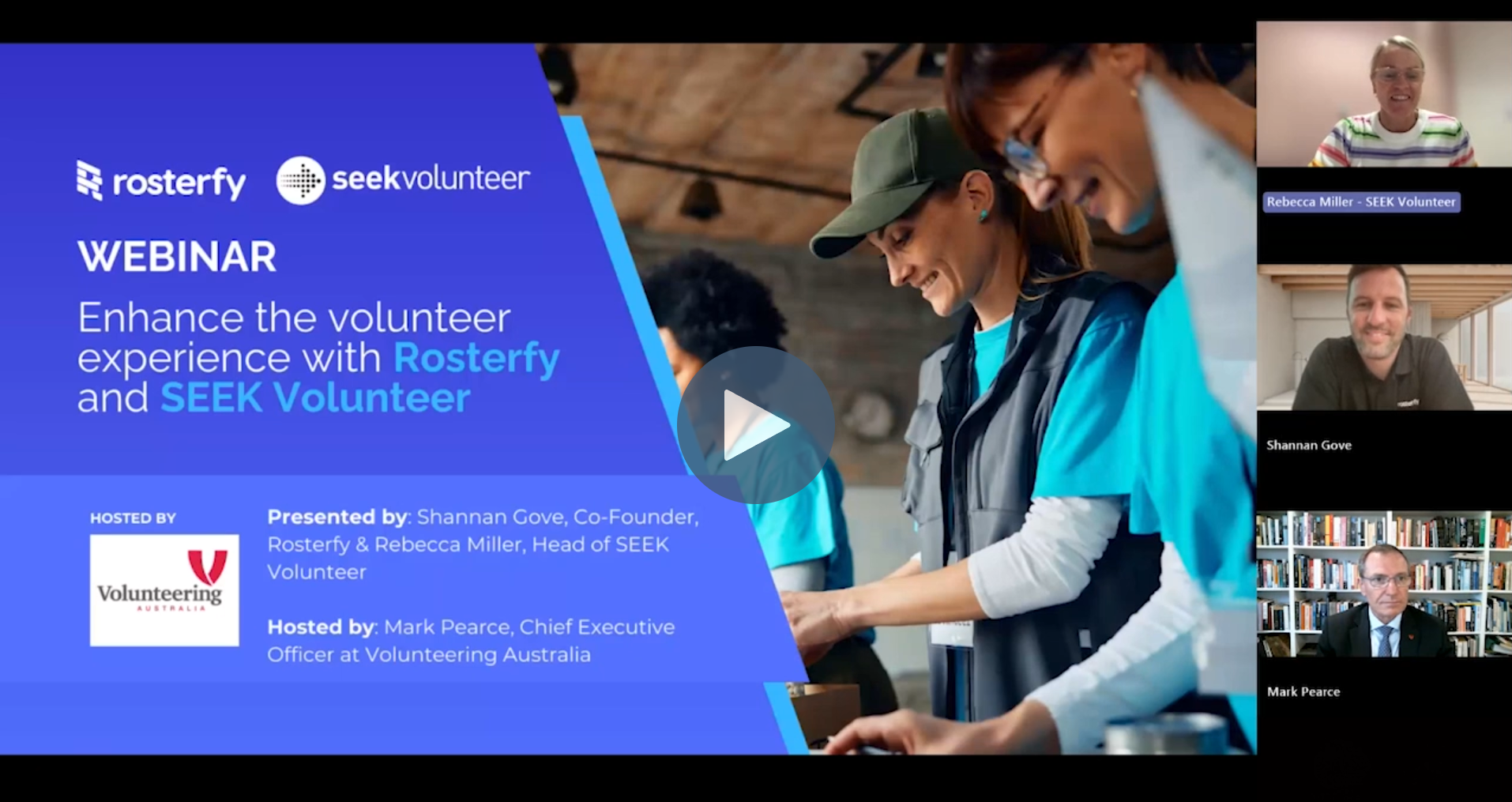 Webinar: Enhance the volunteer experience with the Rosterfy & SEEK Volunteer - hosted by Volunteering Australia