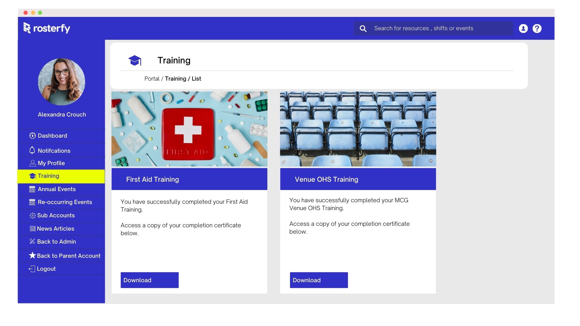 Rosterfy Certificates
