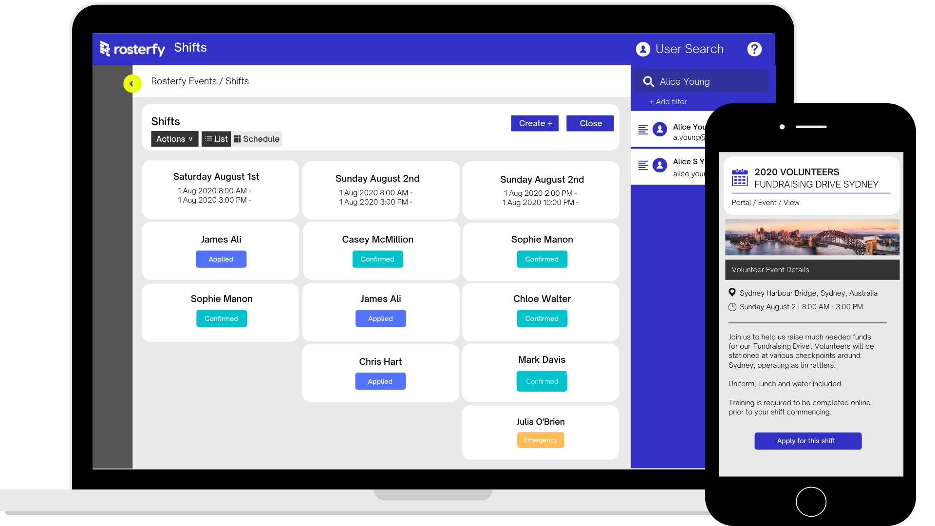 Rosterfy Scheduling_Charities & Non Profit Rosterfy Scheduling_Charities & Non Profit