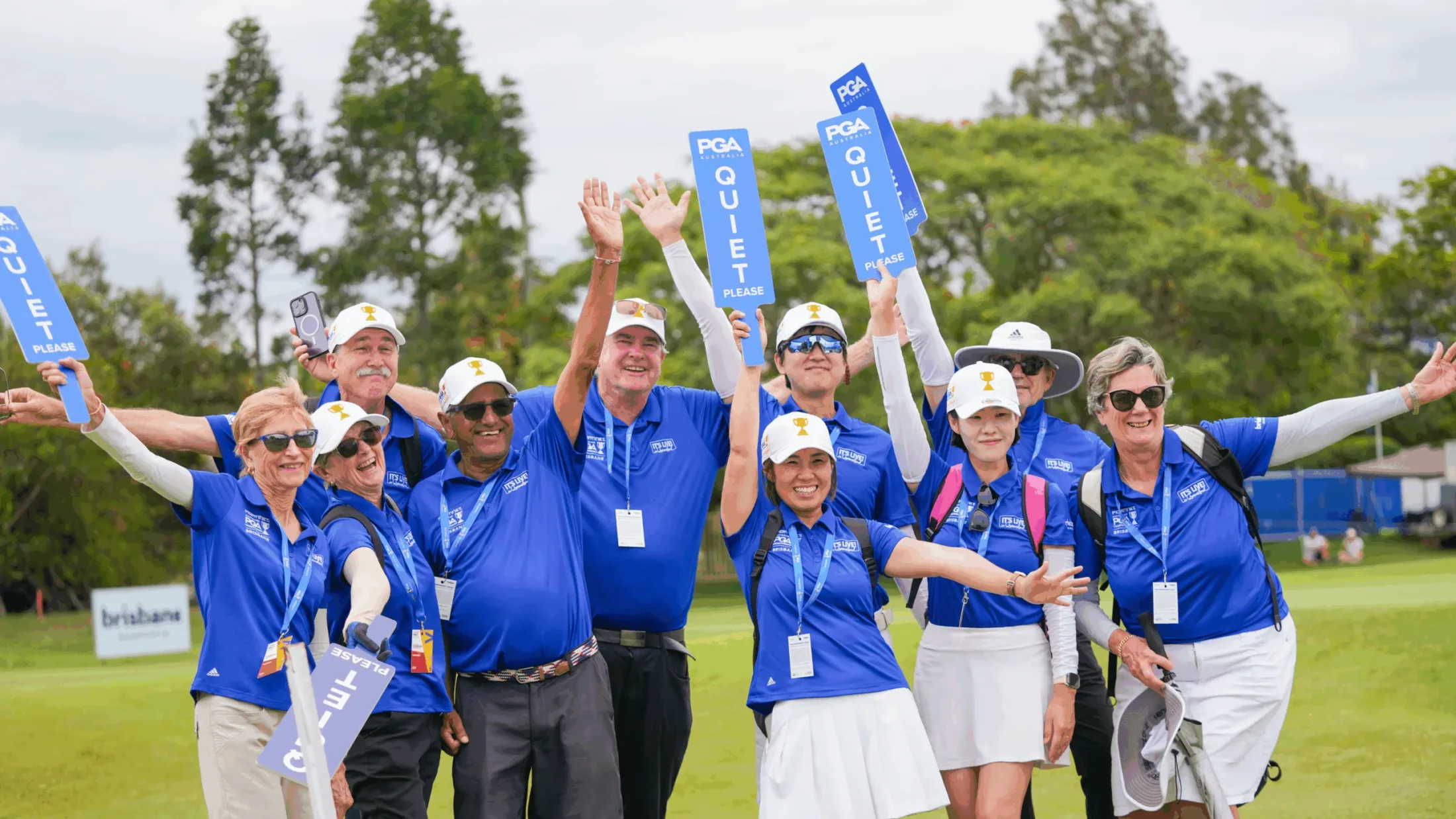 Golf Australia volunteers all smiling at an event