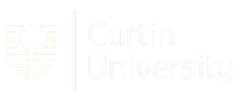 Curtin University white logo