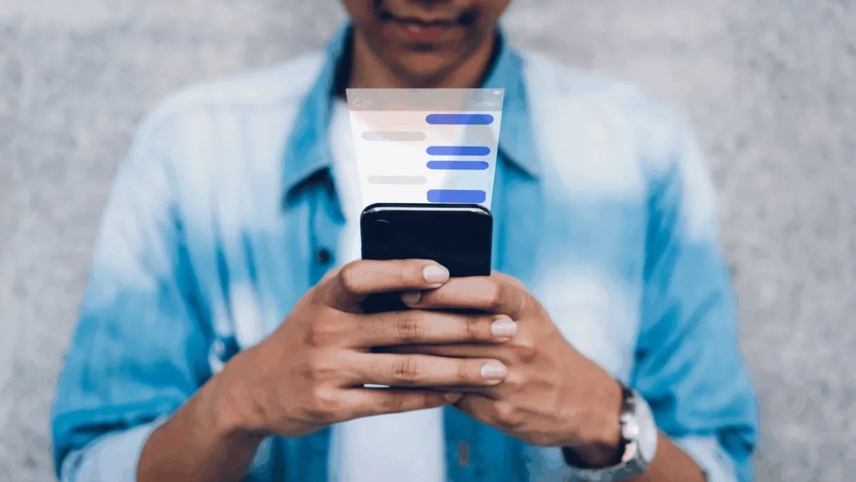 Person using mobile app