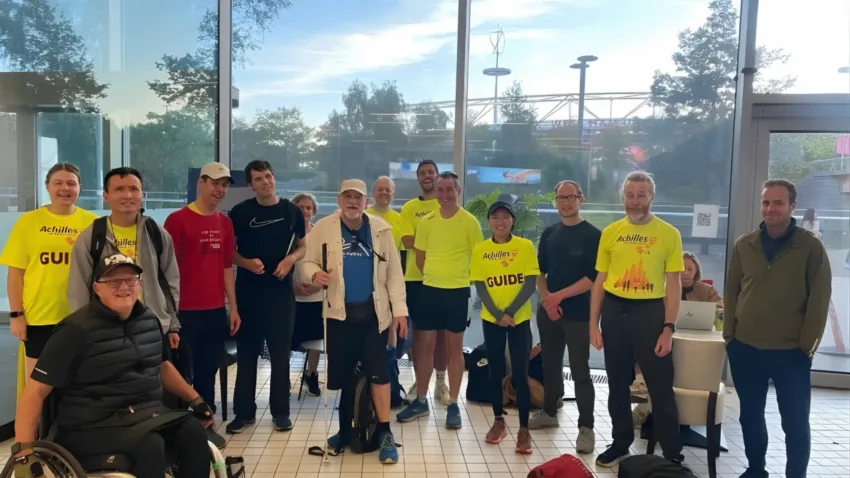 Tom from Rosterfy volunteering with Achilles