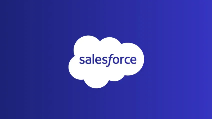 Salesforce logo on dark blue background