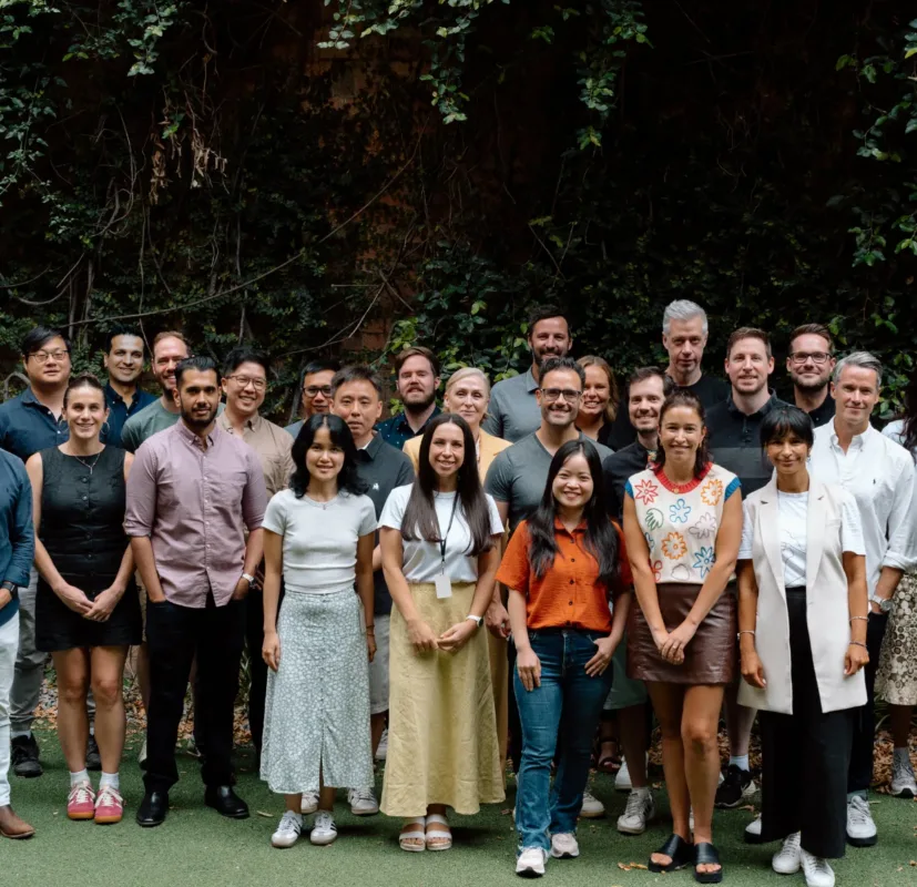 Rosterfy Melbourne team posing for a photo outside