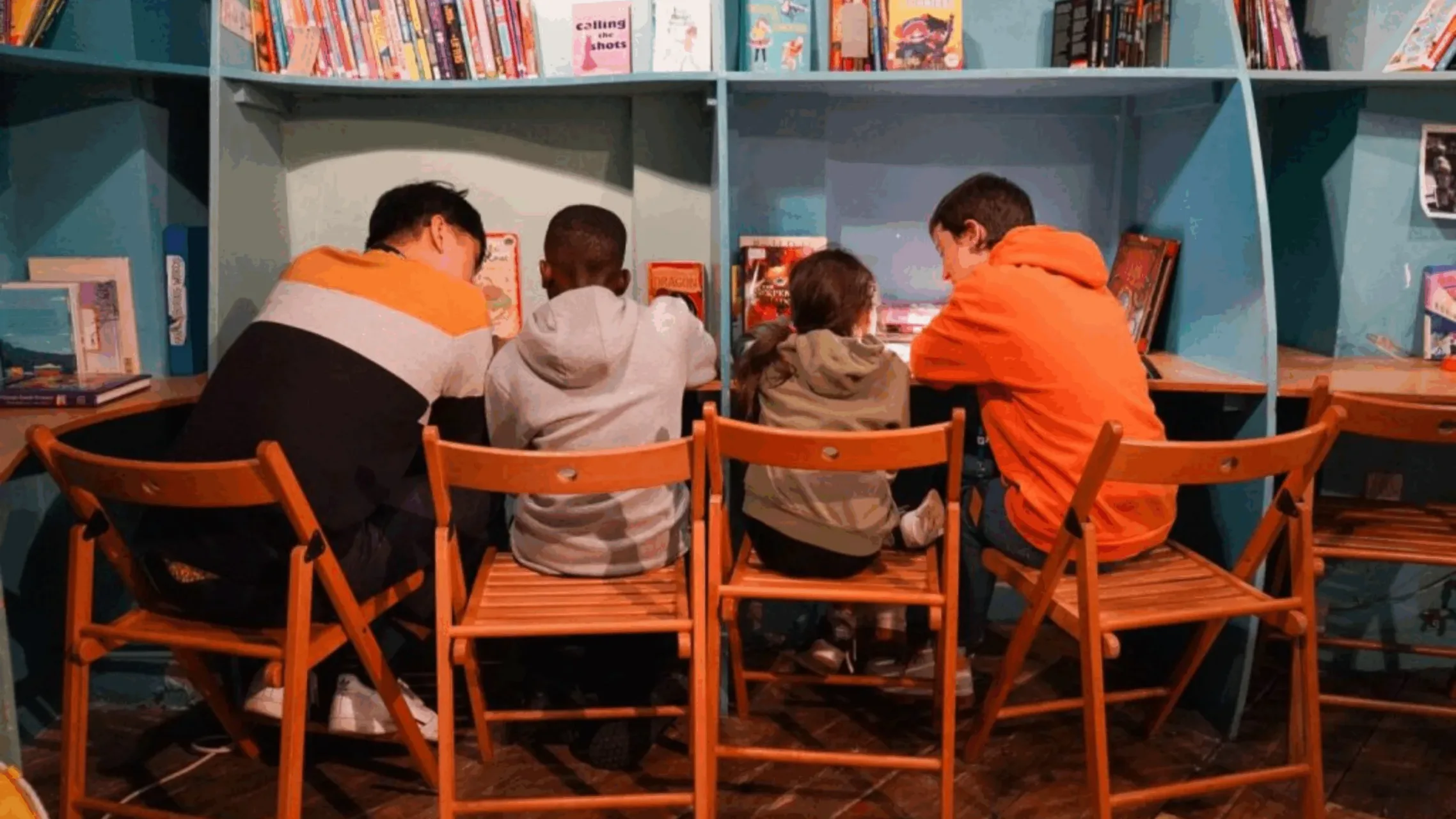 Literacy Pirates volunteers and students