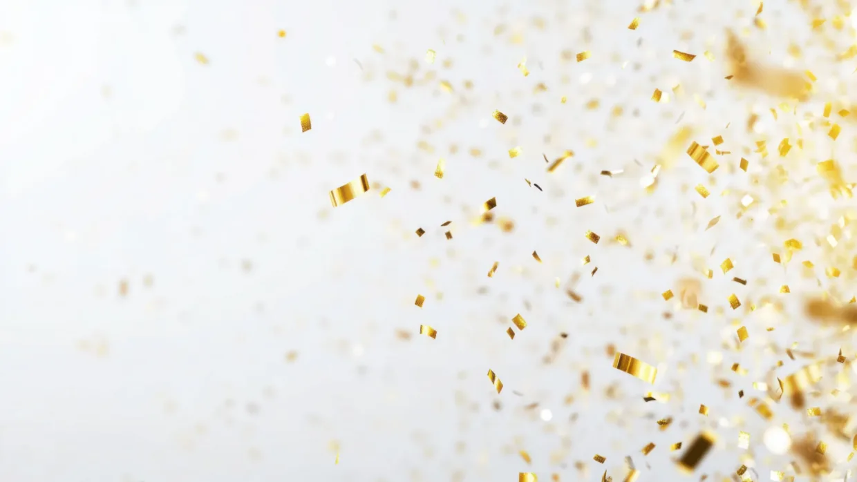 Confetti in the air