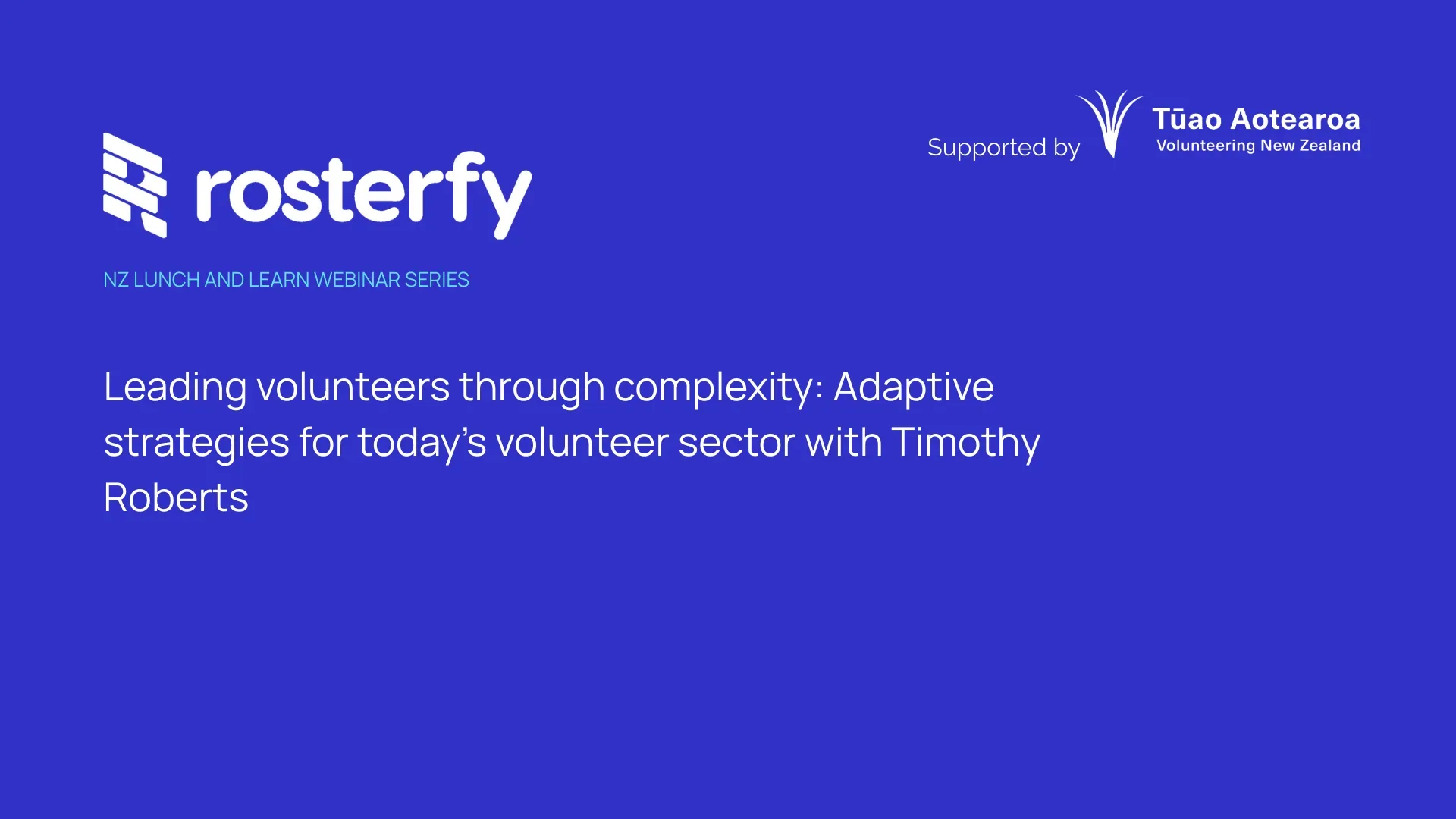 Leading volunteers through complexity: Adaptive strategies for today’s volunteer sector webinar cover
