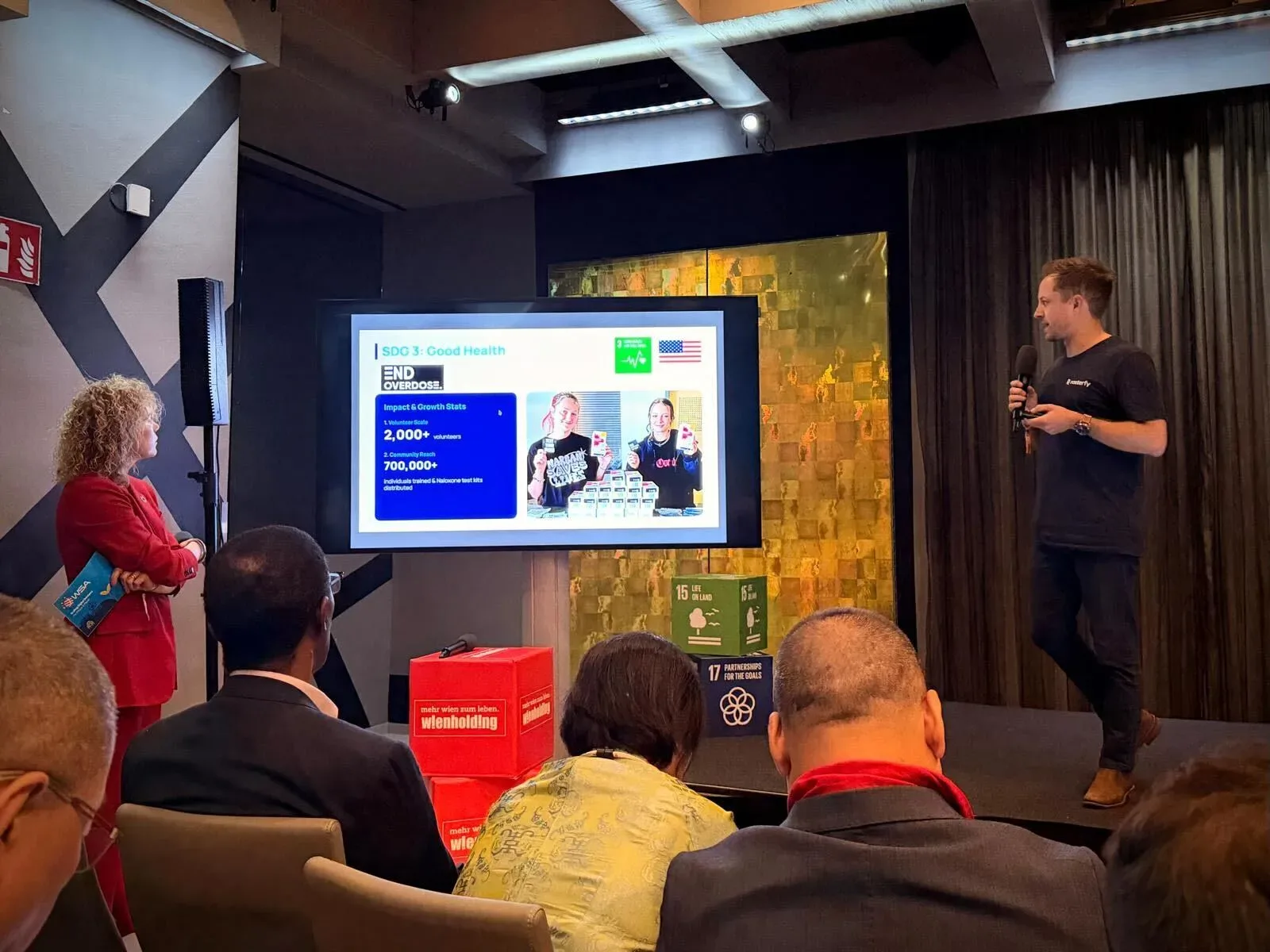 Bennett presenting at WSA in Vienna as a finalist
